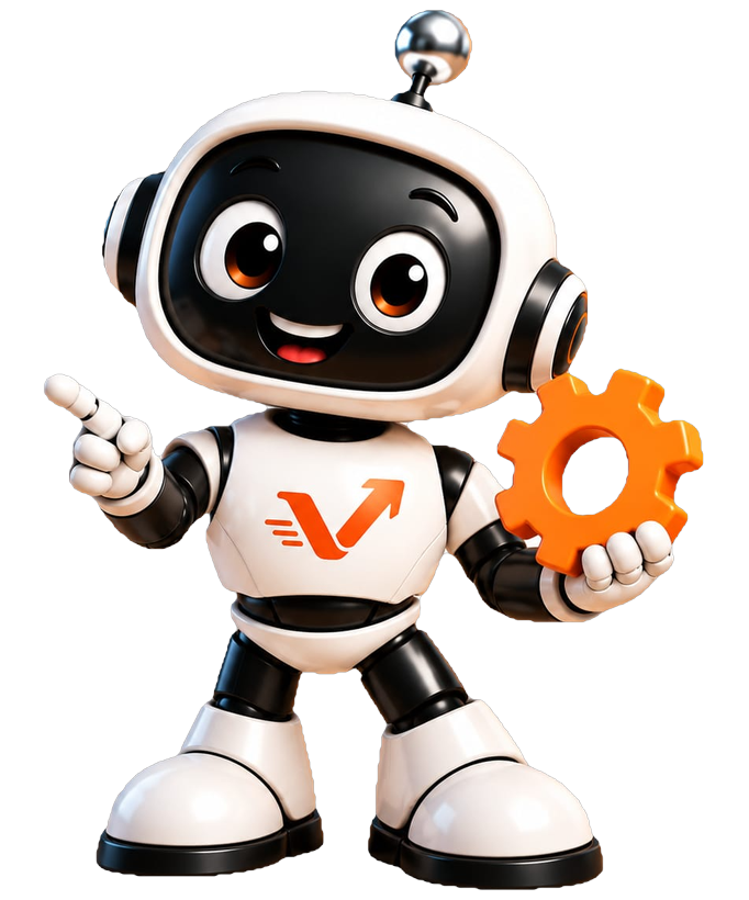 Der vaiacon-Roboter mit einem Zahnrad